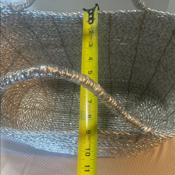 Pier 1 Silver Woven Metal Art Large Tote Bag NWOT - Picture 10 of 13